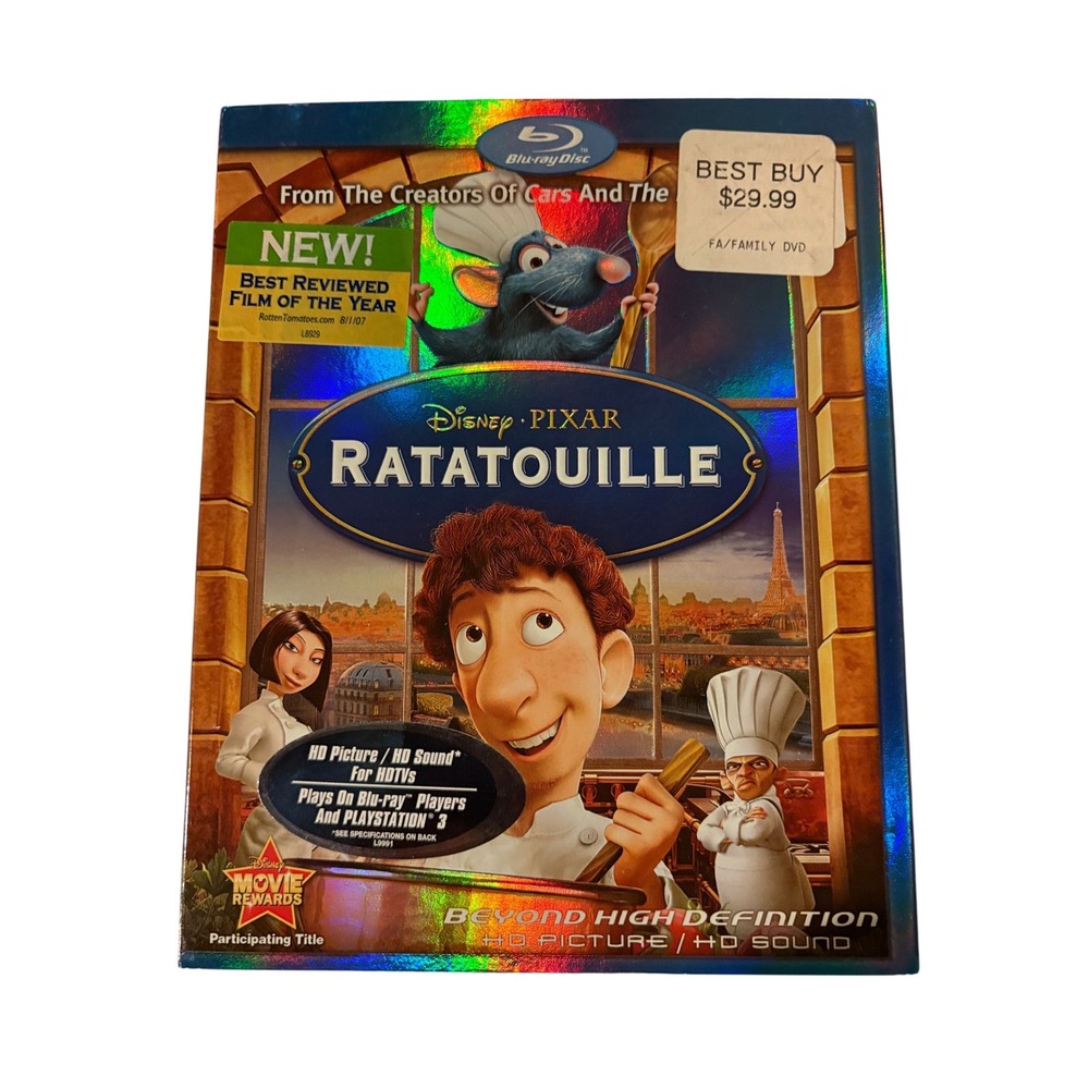 Disney Pixar Ratatouille Blu-ray Holographic Slipcover 2007 Remy Animated Movie